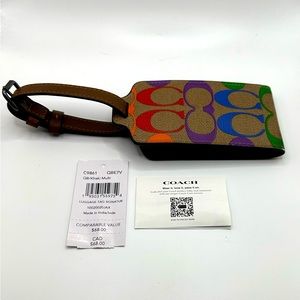 Khaki Multicolour Luggage Tag | Signature Canvas